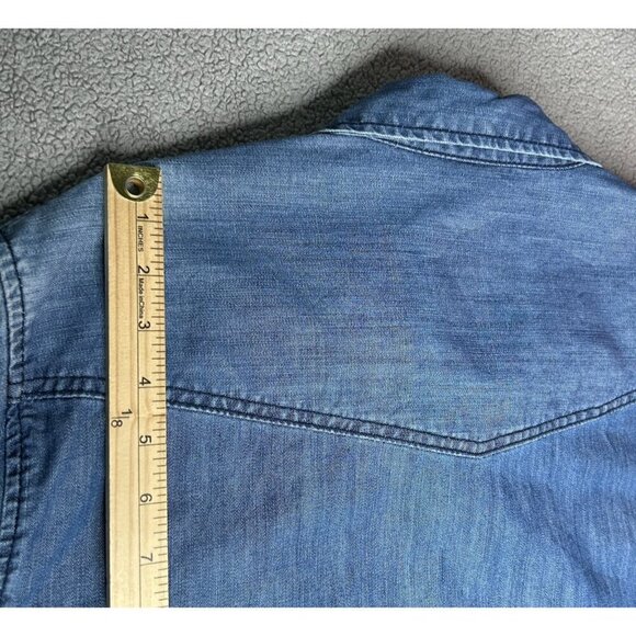 Sovereign Code Shirt Mens 2XL Denim Pearl Snap Western Cowboy Work Rodeo Outdoor - Picture 15 of 16